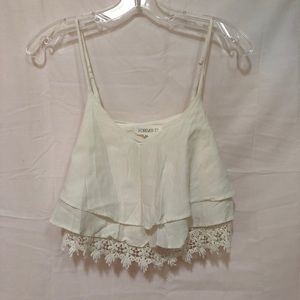 Cropped White Cami Tank Top